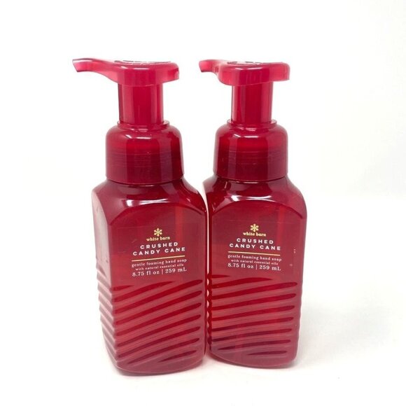 Bath & Body Works Foaming Soap Crushed Candy Cane 2 Pack 8.75 oz - Picture 1 of 4